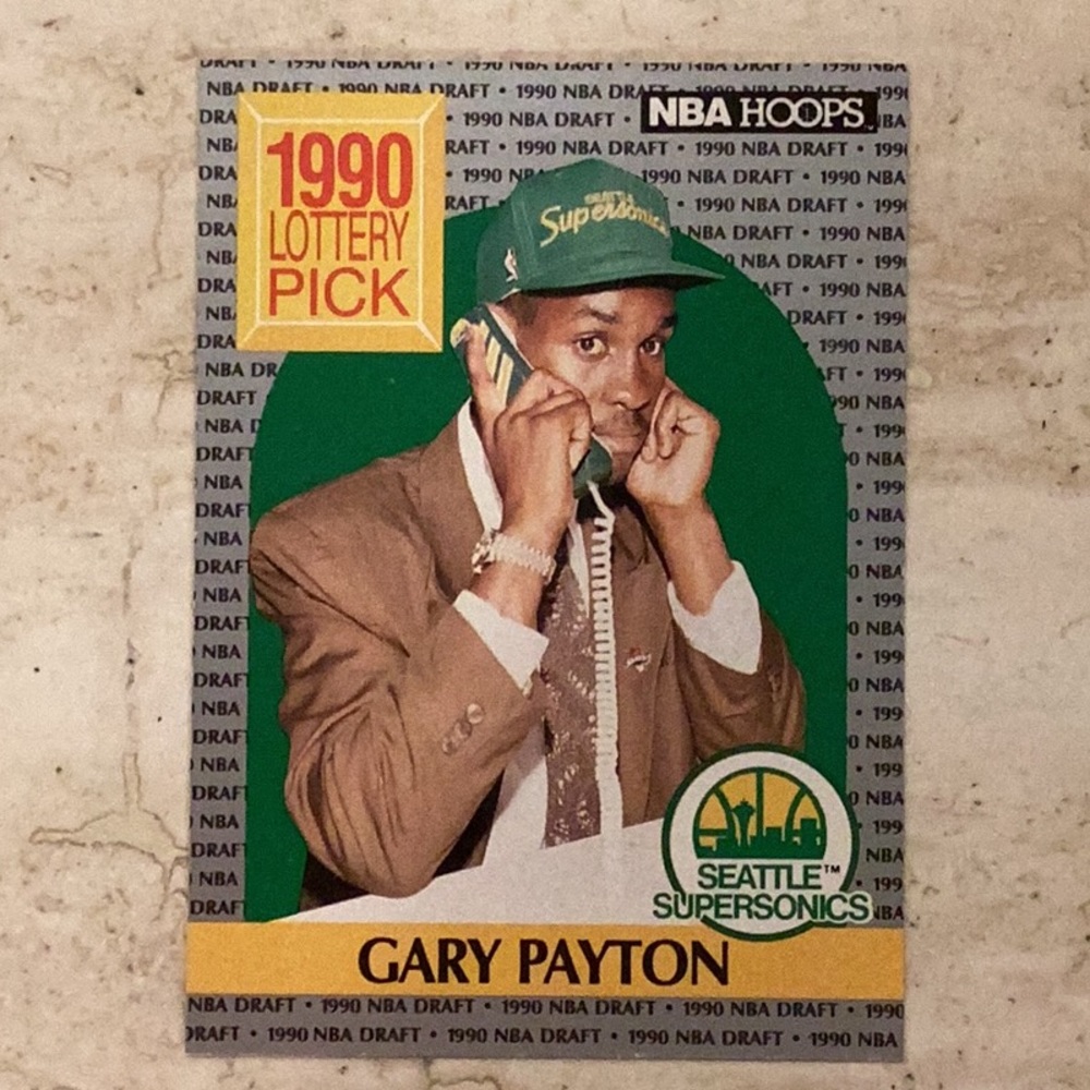 Gary Payton 1990 Basketball Card 391 NBA Hoops Seattle Supersonics #391